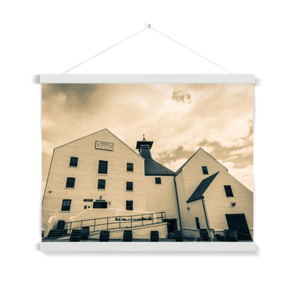 Lagavulin Distillery Golden Toned Fine Art Print with Hanger 24"x18" / White Frame by Wandering Spirits Global