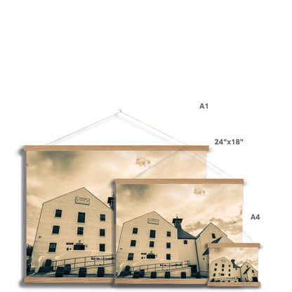 Lagavulin Distillery Golden Toned Fine Art Print with Hanger by Wandering Spirits Global