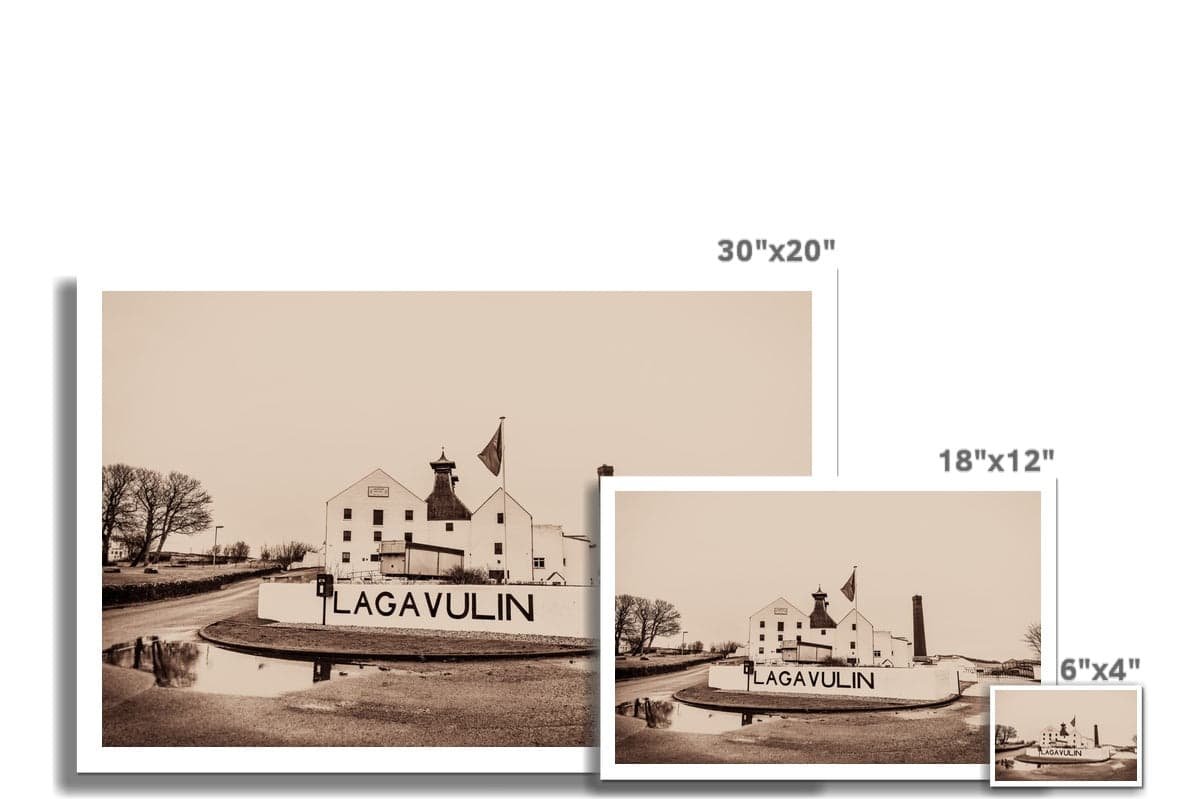 Lagavulin Distillery Sepia Toned Hahnemühle Photo Rag Print by Wandering Spirits Global