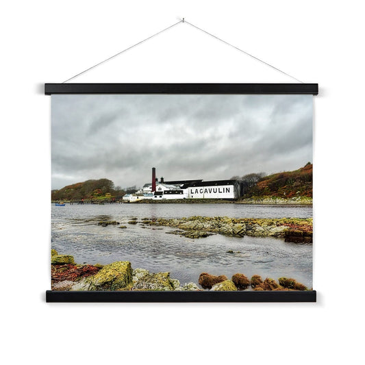 Lagavulin Distillery Soft Colour Fine Art Print with Hanger 24"x18" / Black Frame by Wandering Spirits Global