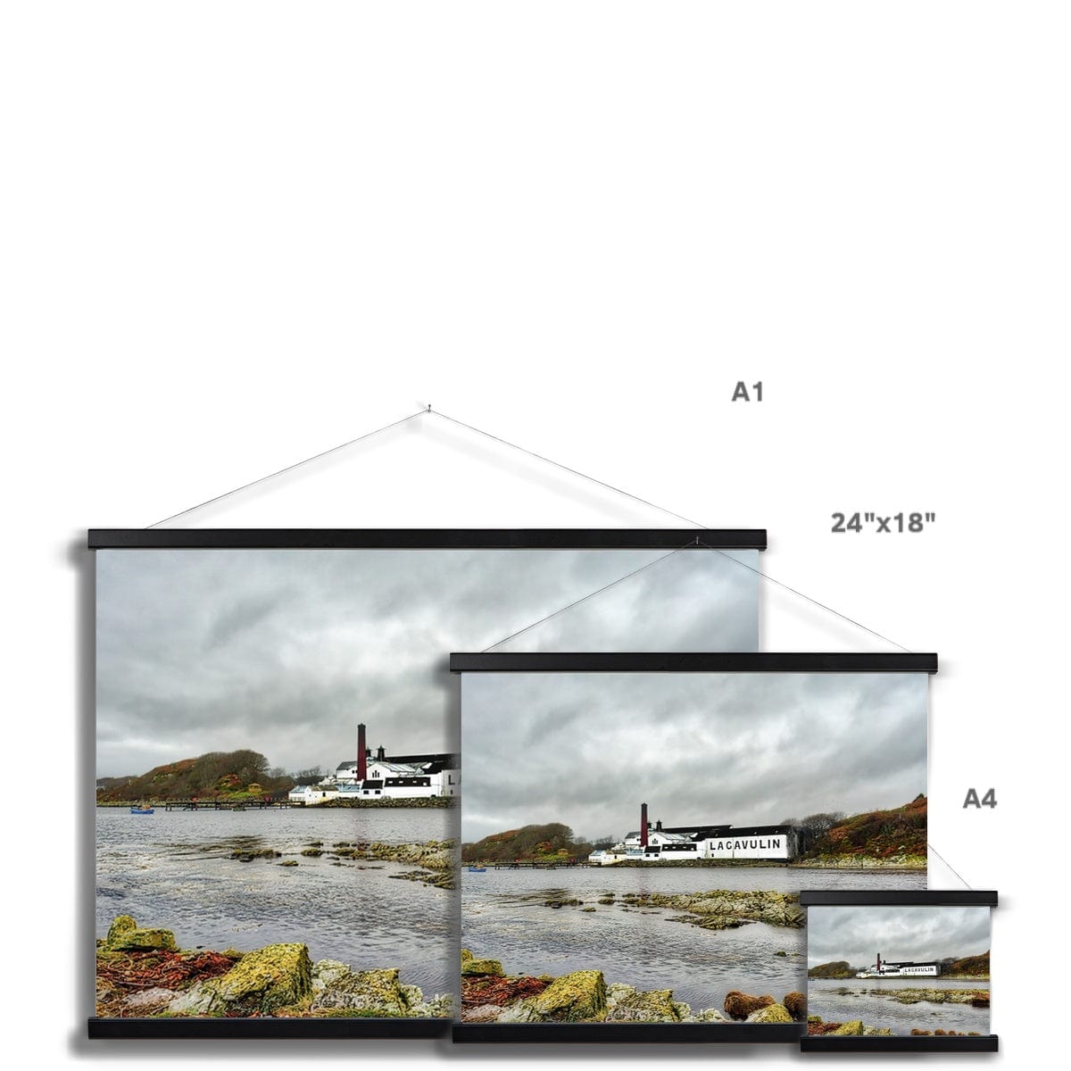 Lagavulin Distillery Soft Colour Fine Art Print with Hanger by Wandering Spirits Global