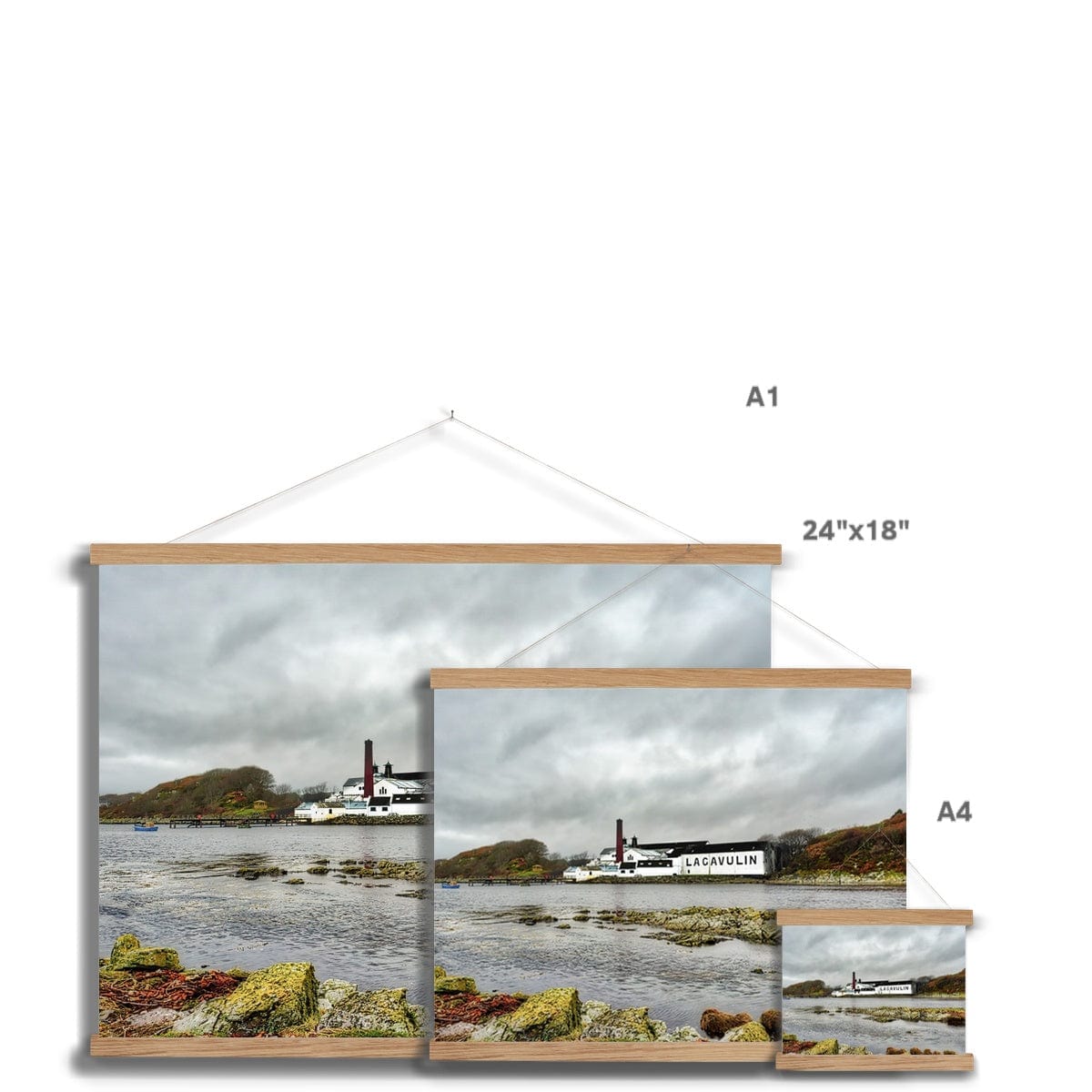 Lagavulin Distillery Soft Colour Fine Art Print with Hanger by Wandering Spirits Global