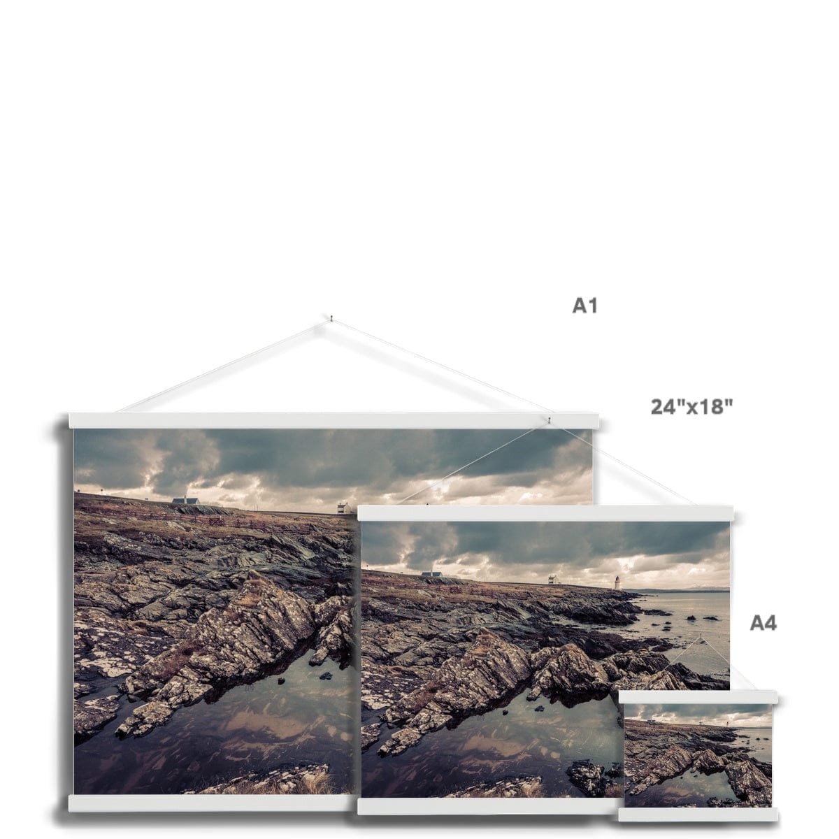 Loch Indaal Islay Winter Fine Art Print with Hanger by Wandering Spirits Global