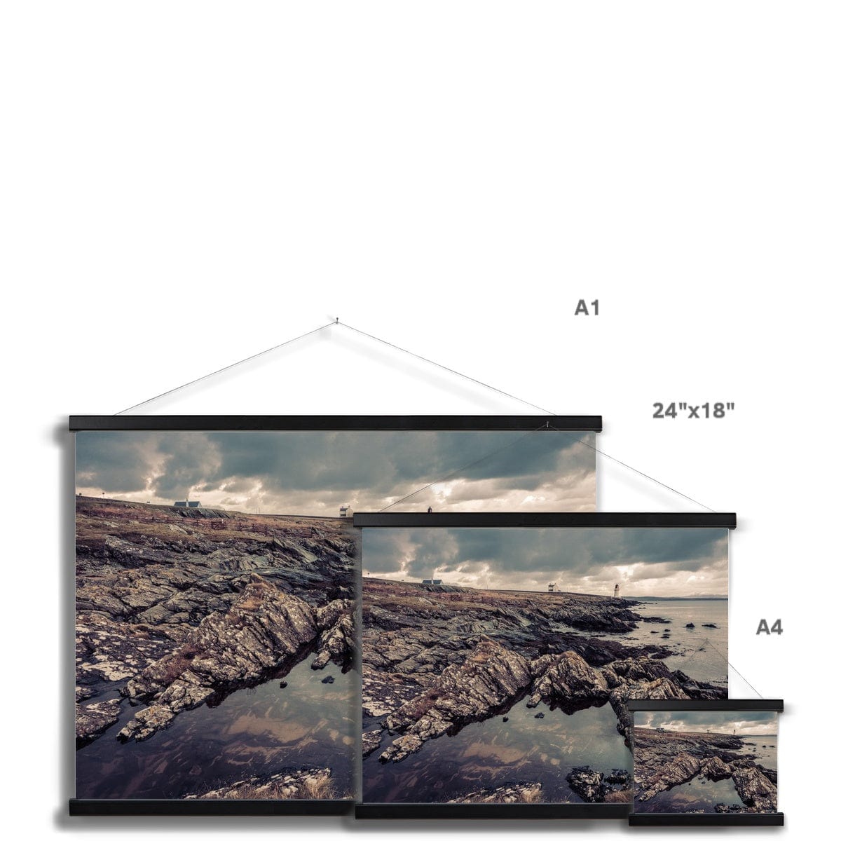 Loch Indaal Islay Winter Fine Art Print with Hanger by Wandering Spirits Global