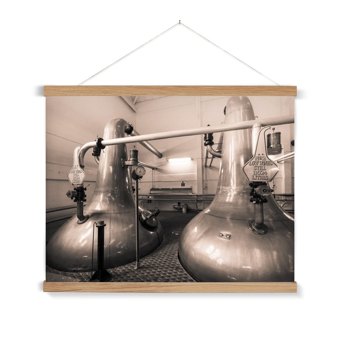 Low Wines 1 and 2 Talisker Golden Toned Fine Art Print with Hanger 24"x18" / Natural Frame by Wandering Spirits Global