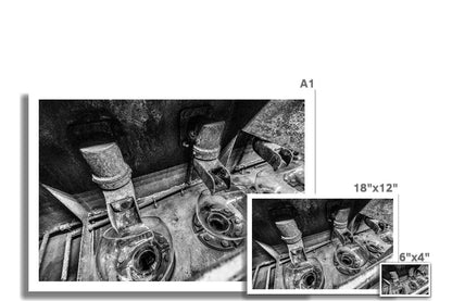 Low Wines Receiver Bowls Black and White Hahnemühle Photo Rag Print by Wandering Spirits Global