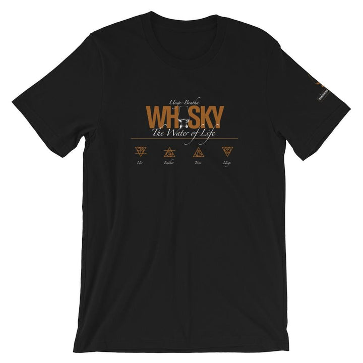 XS Whisky The Water of Life (AMBER) Short Sleeve Unisex T-Shirt by Wandering Spirits Global