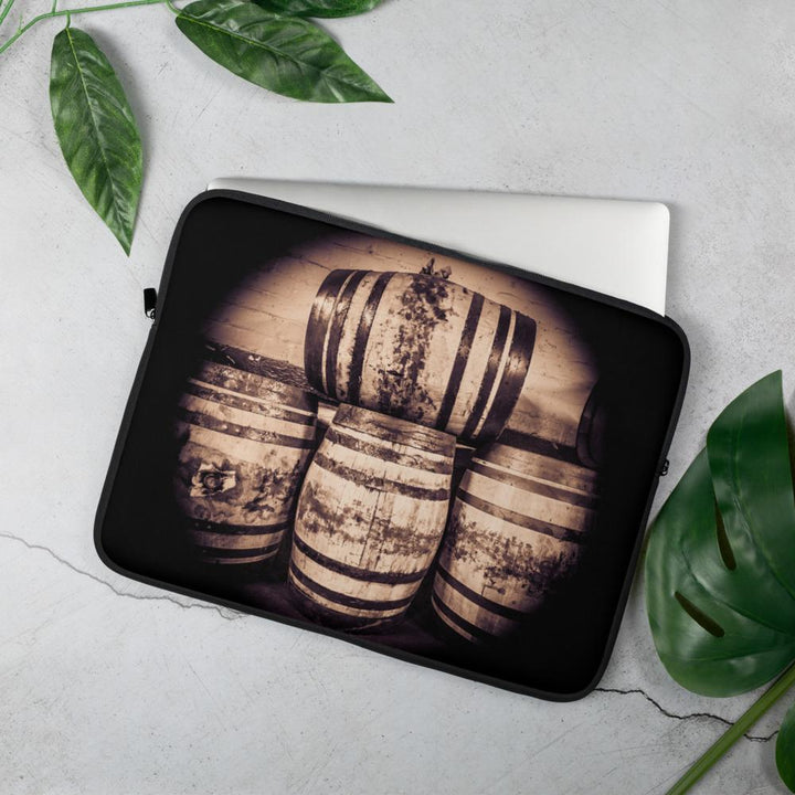 15 in Octave Casks Sepia Toned Laptop Sleeve by Wandering Spirits Global
