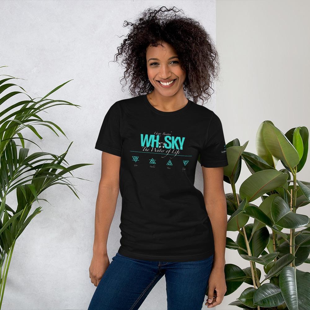 Whisky The Water of Life (AQUA) Short Sleeve Unisex T-Shirt by Wandering Spirits Global