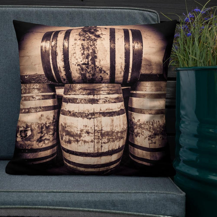 22×22 Octave Casks Sepia Toned Premium Pillow by Wandering Spirits Global