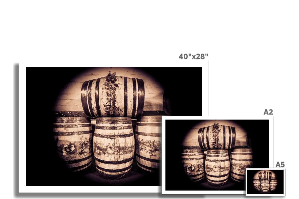Octave Casks Bunnahabhain Distillery Hahnemühle Photo Rag Print A5 Landscape by Wandering Spirits Global