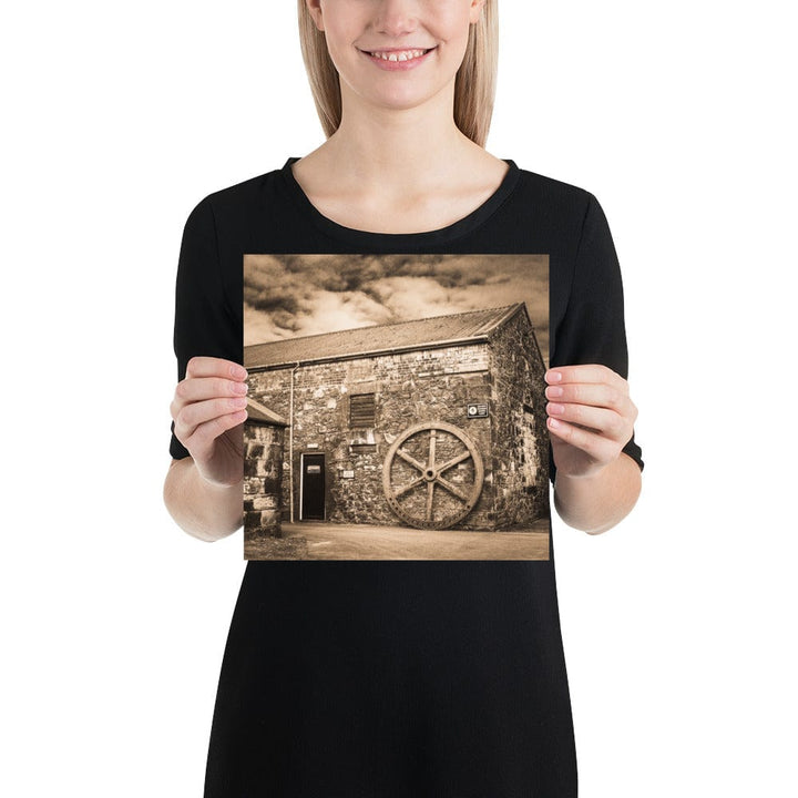 Old Water Wheel Springank Distillery Photo Paper Poster (USA Sizes) 10″×10″ by Wandering Spirits Global
