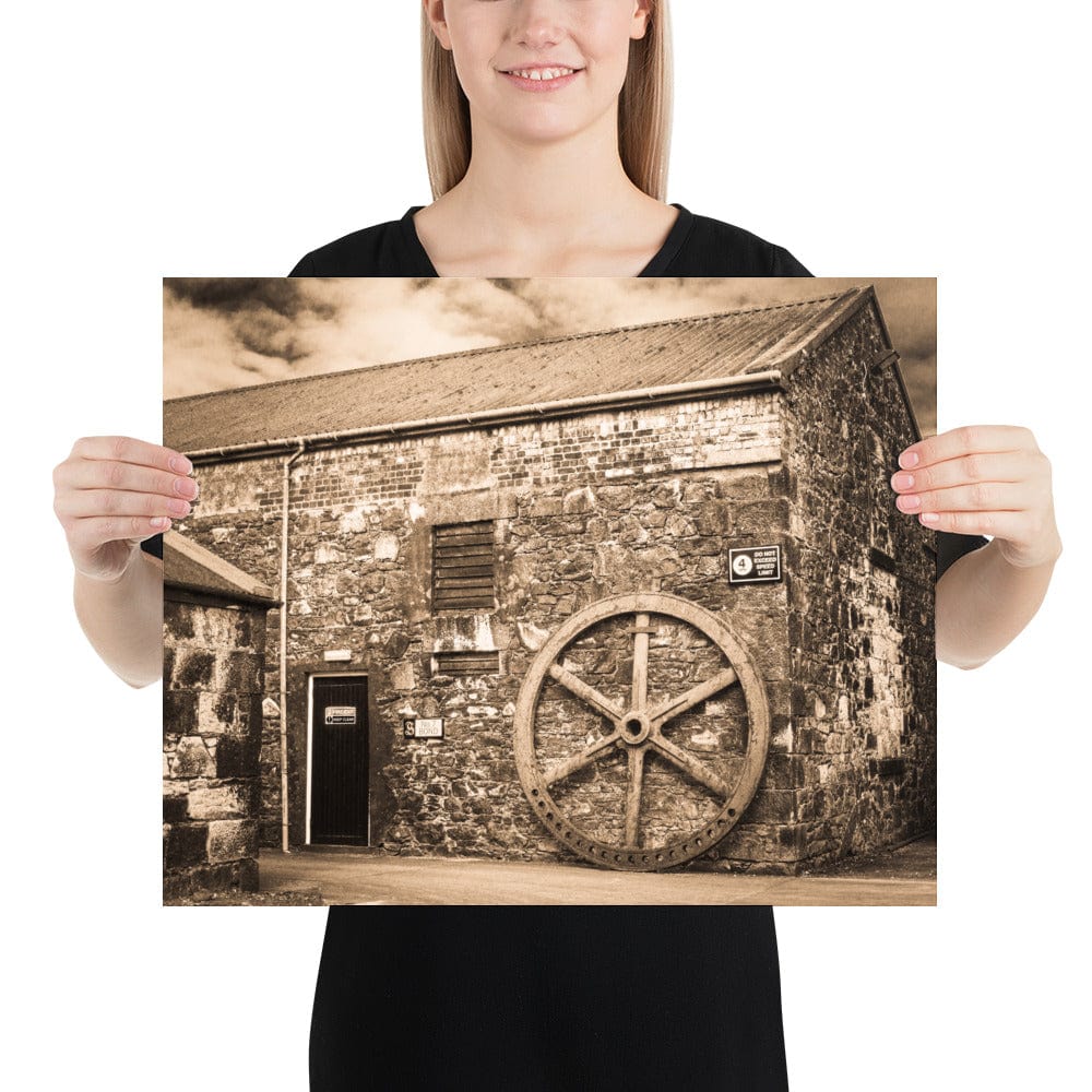 Old Water Wheel Springank Distillery Photo Paper Poster (USA Sizes) 16″×20″ by Wandering Spirits Global