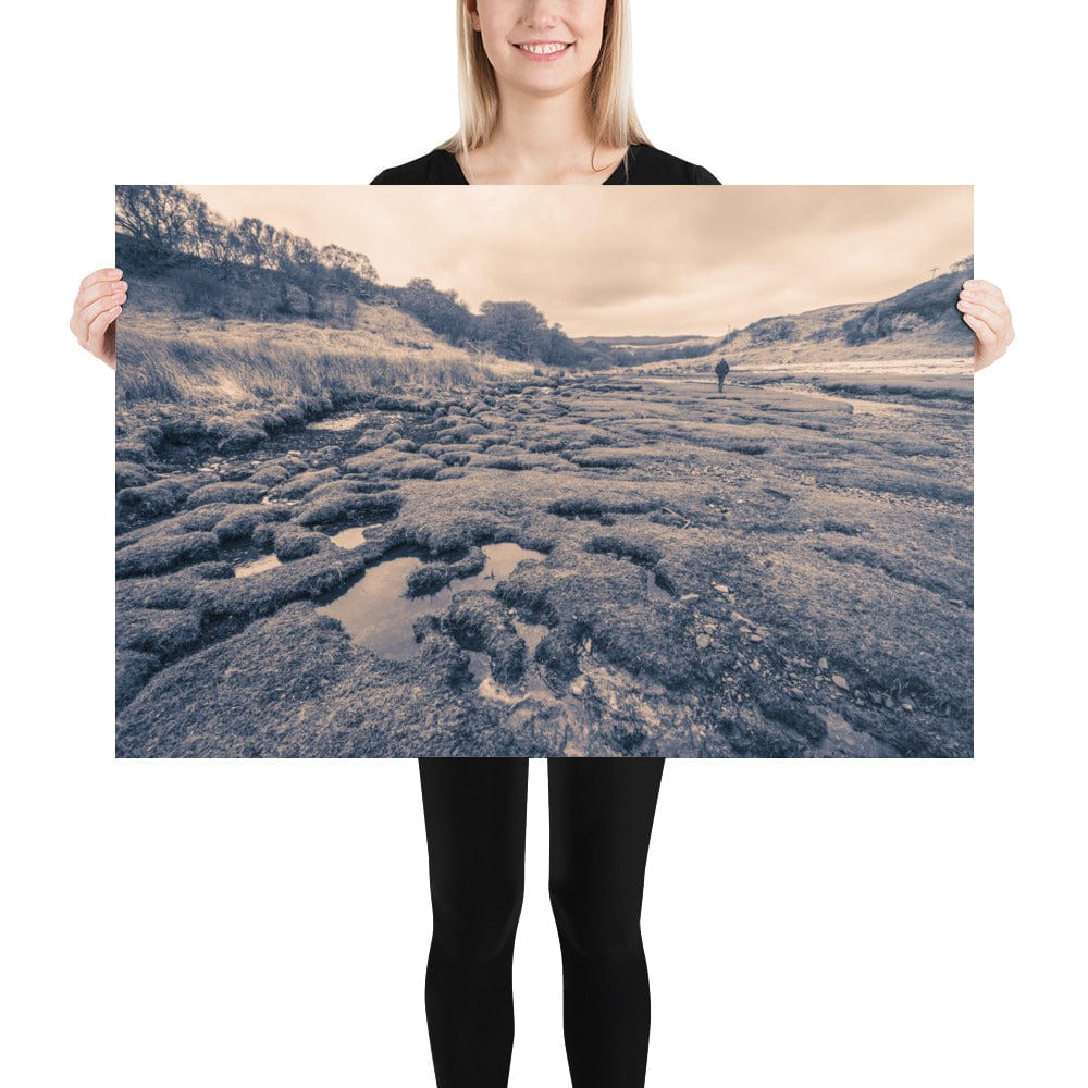 Margadale River and a Scotsman Photo Paper Poster (USA sizes) 24×36 by Wandering Spirits Global