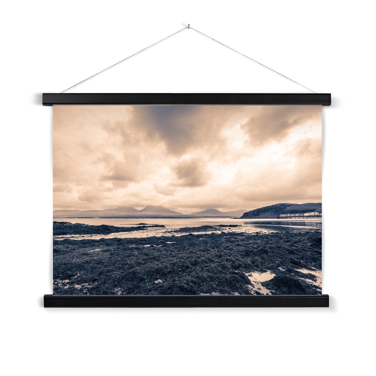Seaweed Jura and Bunnahabhain Distillery Fine Art Print with Hanger A2 Landscape / Black Frame by Wandering Spirits Global
