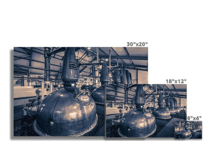 Spirit and Wash Stills Laphroaig Distillery Purple Toned C-Type Print by Wandering Spirits Global