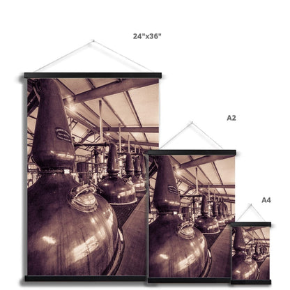 Spirit and Wash Stills Laphroaig Distillery Sepia Toned Fine Art Print with Hanger by Wandering Spirits Global