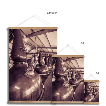 Spirit and Wash Stills Laphroaig Distillery Sepia Toned Fine Art Print with Hanger by Wandering Spirits Global