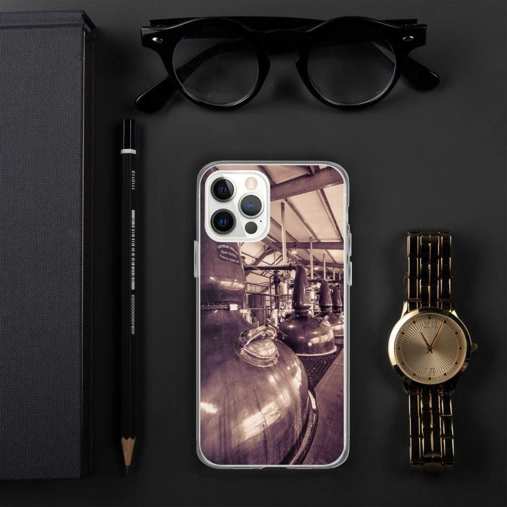 iPhone 12 Pro Spirit and Wash Stills Laphroaig Distillery Sepia Toned iPhone Case by Wandering Spirits Global