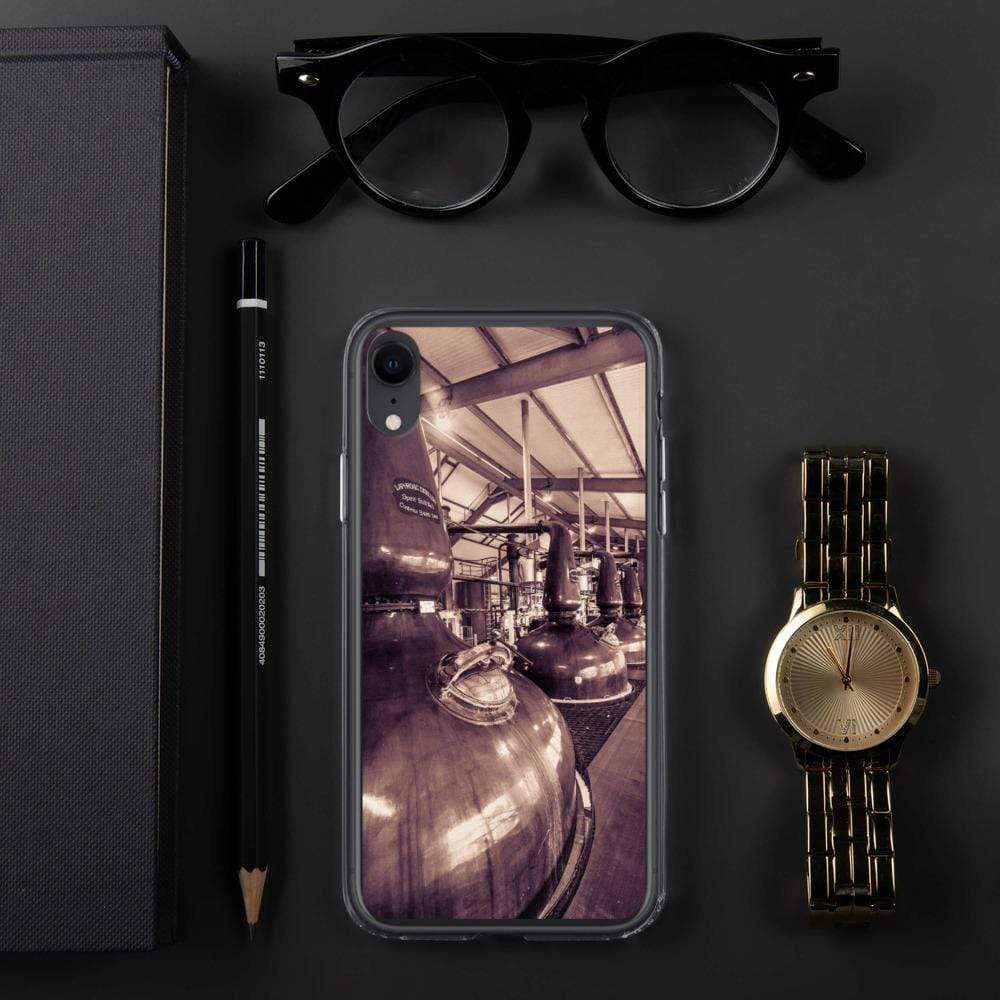 iPhone XR Spirit and Wash Stills Laphroaig Distillery Sepia Toned iPhone Case by Wandering Spirits Global