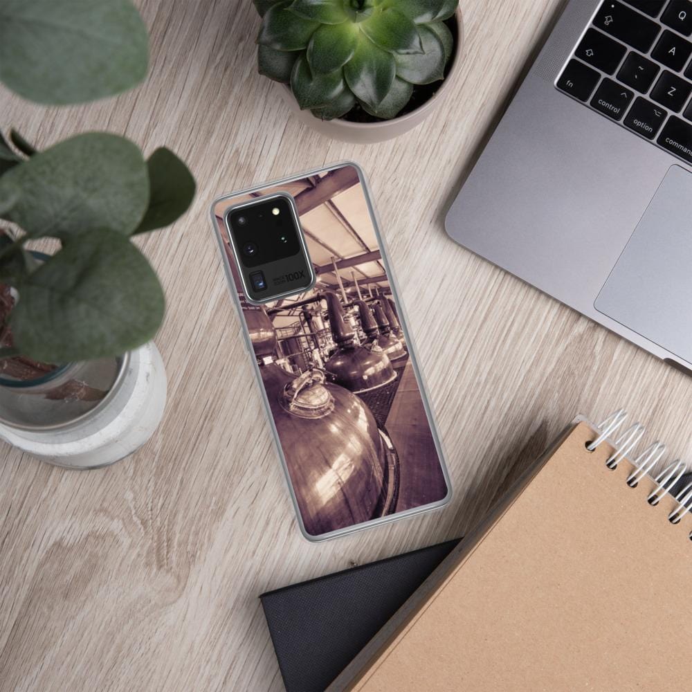 Samsung Galaxy S20 Ultra Spirit and Wash Stills Laphroaig Distillery Sepia Toned Samsung Case by Wandering Spirits Global