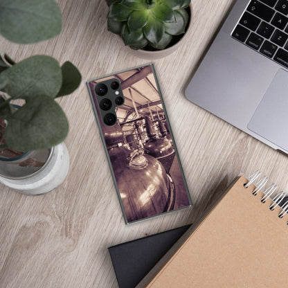 Spirit and Wash Stills Laphroaig Distillery Sepia Toned Samsung Case Samsung Galaxy S22 Ultra by Wandering Spirits Global