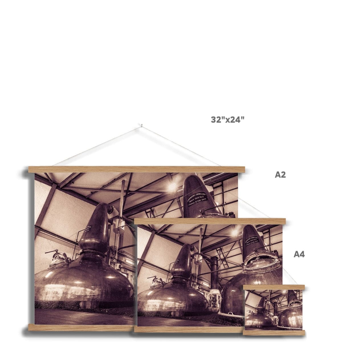 Spirit Stills No 1 and No 2 Laphroaig Fine Art Print with Hanger by Wandering Spirits Global