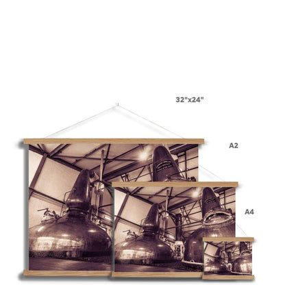 Spirit Stills No 1 and No 2 Laphroaig Fine Art Print with Hanger by Wandering Spirits Global