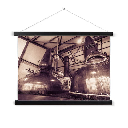 Spirit Stills No 1 and No 2 Laphroaig Fine Art Print with Hanger A2 Landscape / Black Frame by Wandering Spirits Global