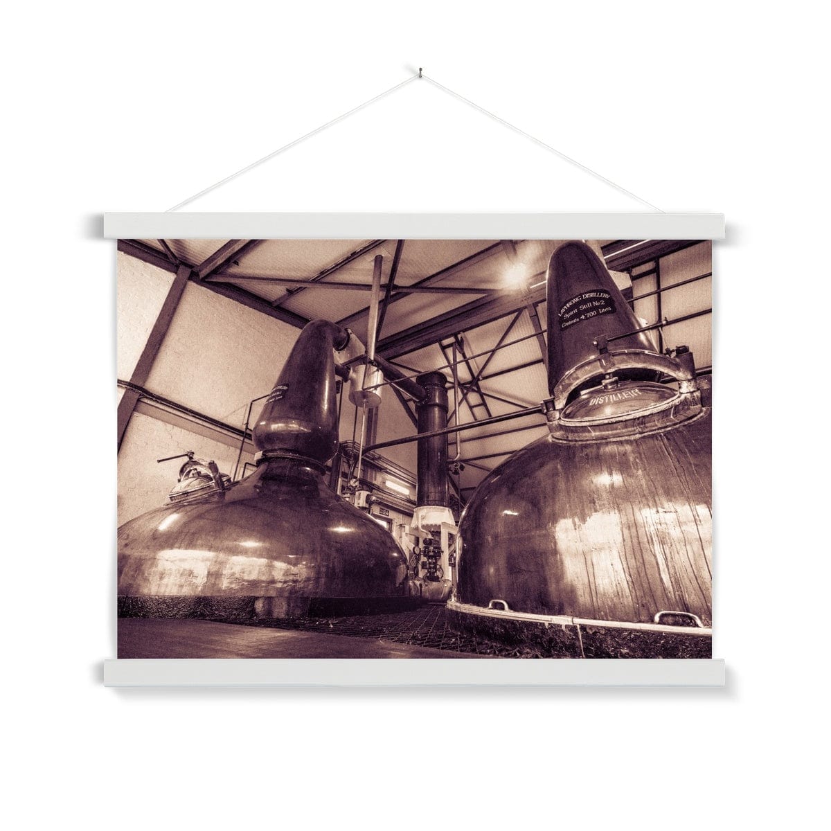 Spirit Stills No 1 and No 2 Laphroaig Fine Art Print with Hanger A2 Landscape / White Frame by Wandering Spirits Global