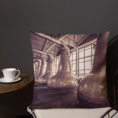 18×18 Still Squadron Caol Ila Sepia Toned Premium Pillow by Wandering Spirits Global