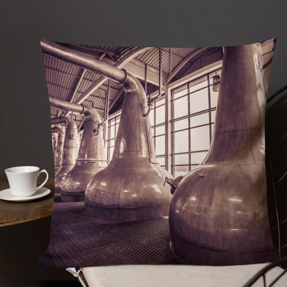 22×22 Still Squadron Caol Ila Sepia Toned Premium Pillow by Wandering Spirits Global