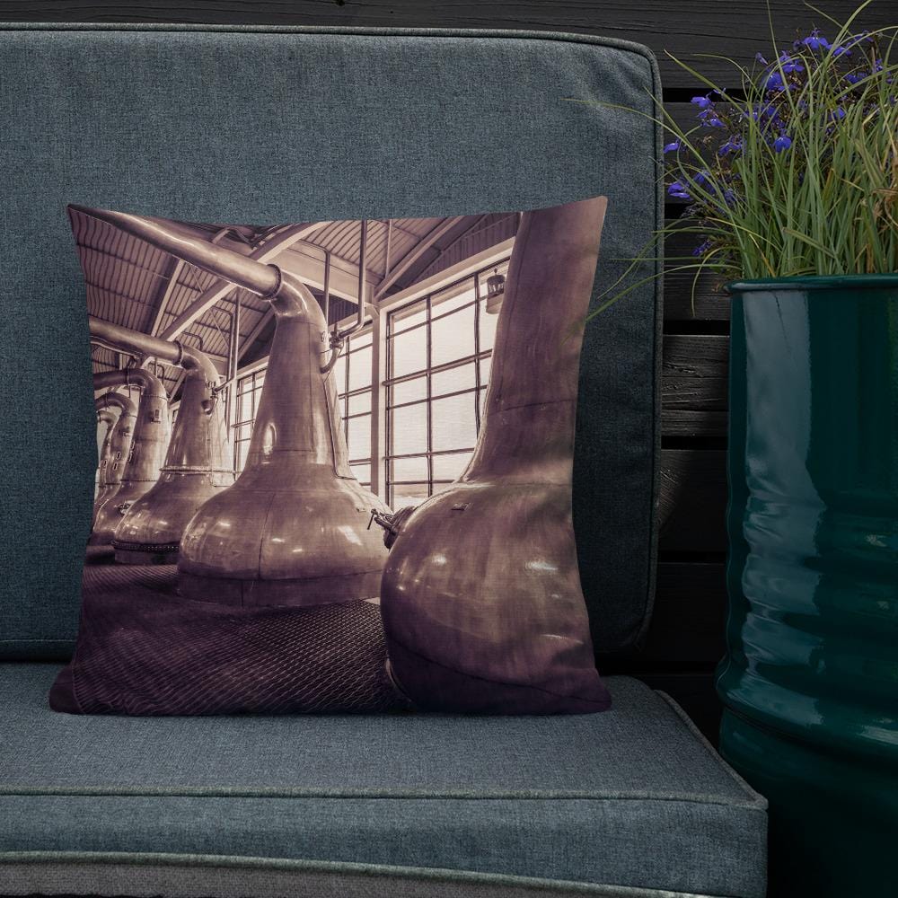 Still Squadron Caol Ila Sepia Toned Premium Pillow by Wandering Spirits Global