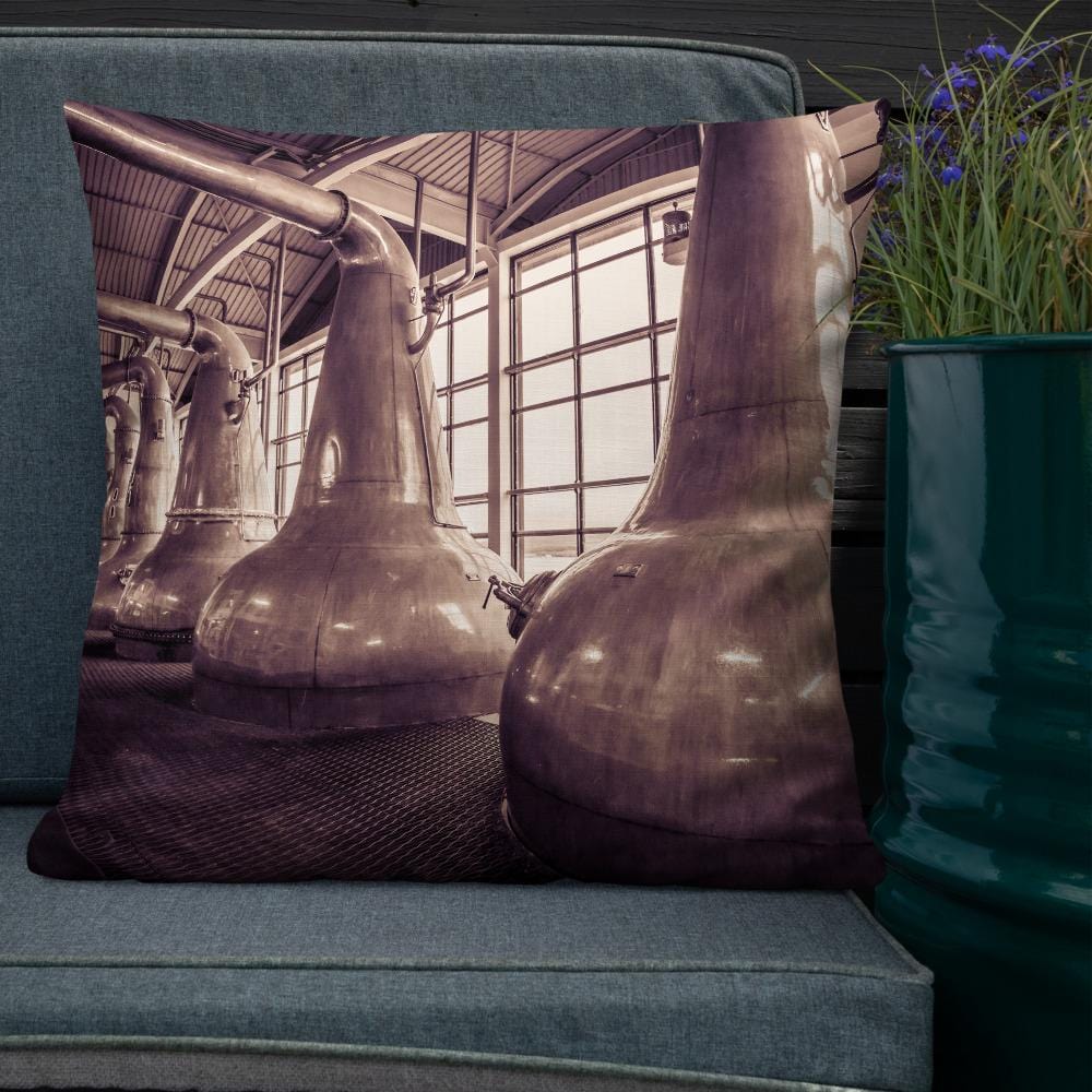 Still Squadron Caol Ila Sepia Toned Premium Pillow by Wandering Spirits Global