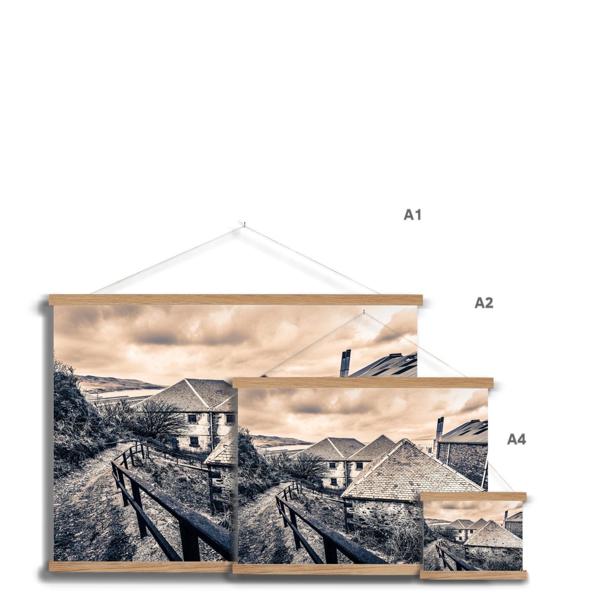 View From Above Bunnahabhain Distillery Fine Art Print with Hanger by Wandering Spirits Global