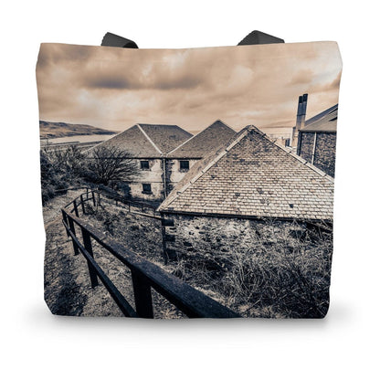 View From Above Bunnahabhain Distillery Canvas Tote Bag 14"x18.5" by Wandering Spirits Global