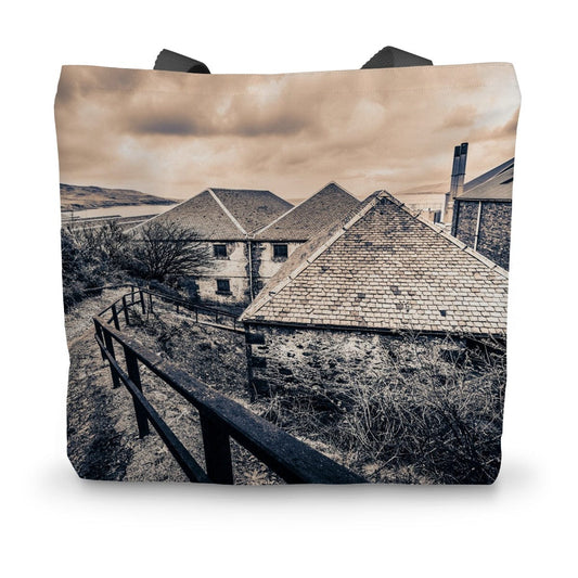 View From Above Bunnahabhain Distillery Canvas Tote Bag 14"x18.5" by Wandering Spirits Global