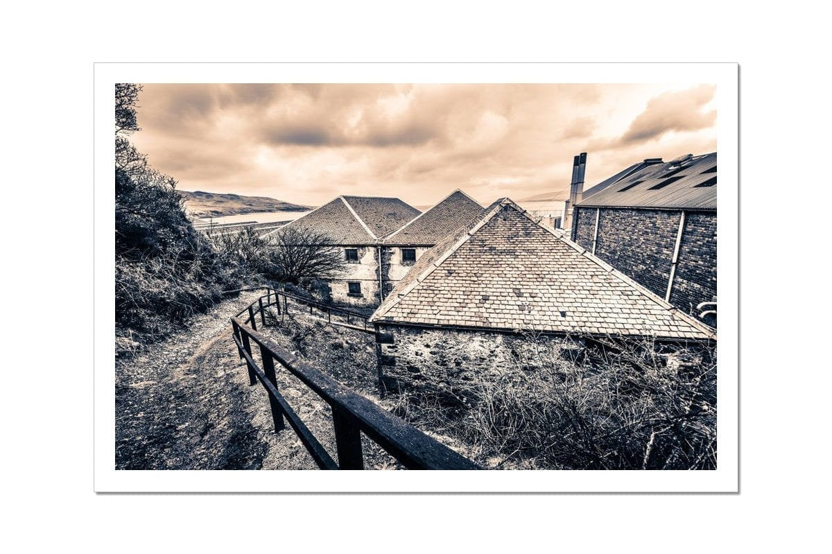 View From Above Bunnahabhain Distillery Hahnemühle Photo Rag Print 24"x16" by Wandering Spirits Global