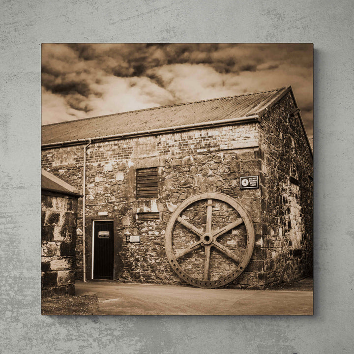 Old Water Wheel Springank Distillery Photo Paper Poster (USA Sizes) by Wandering Spirits Global