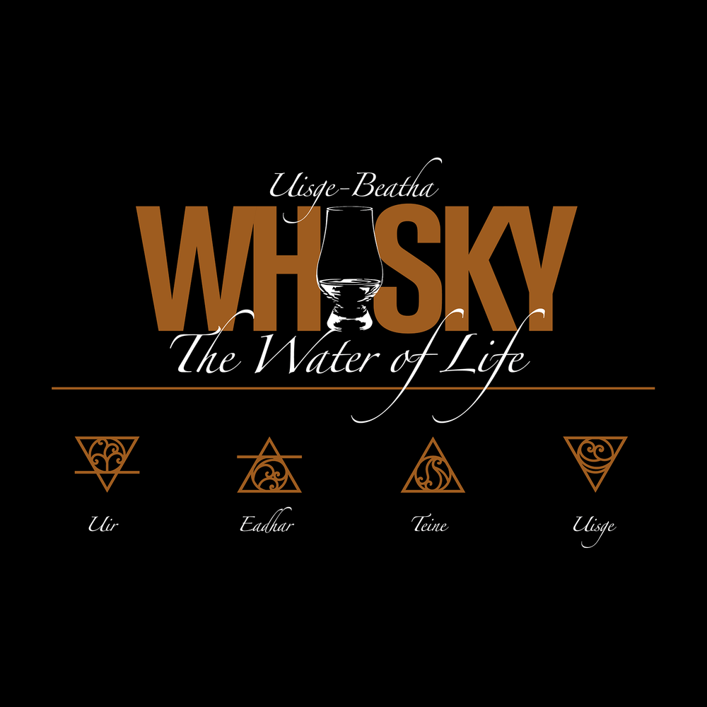 Whisky The Water of Life (AMBER) Short Sleeve Unisex T-Shirt by Wandering Spirits Global