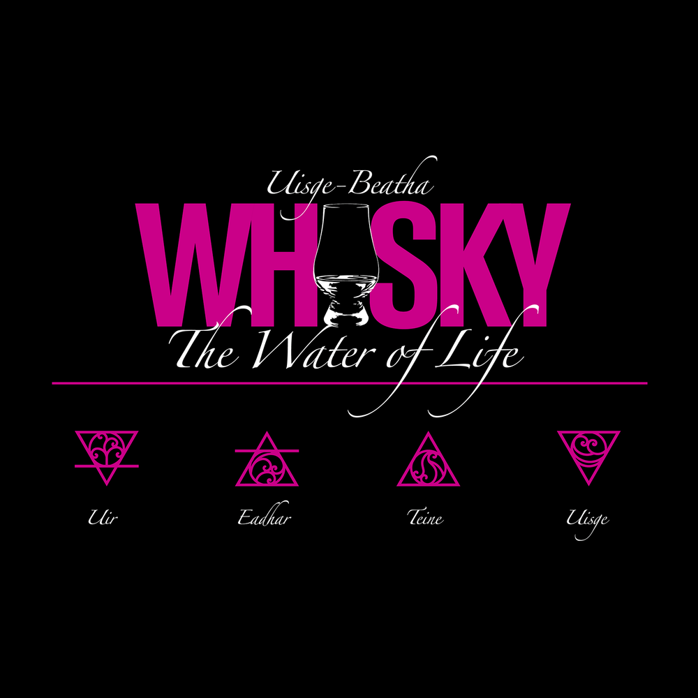 Whisky The Water of Life (HOT PINK) Short Sleeve Unisex T-Shirt by Wandering Spirits Global